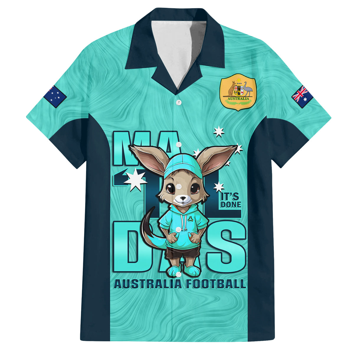 custom-matildas-family-matching-off-shoulder-maxi-dress-and-hawaiian-shirt-australian-cute-mascot-unique-turquosie-version