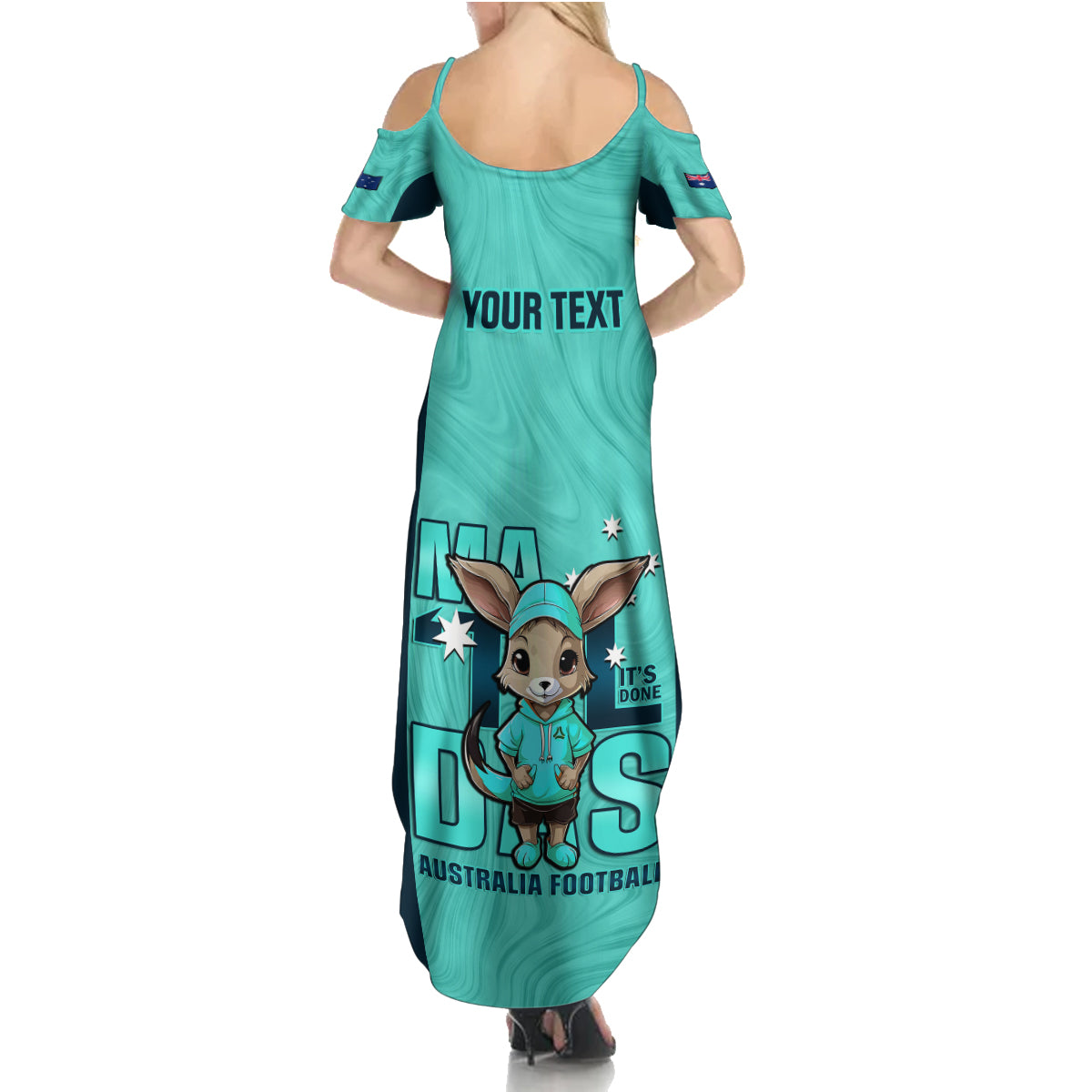 custom-matildas-family-matching-summer-maxi-dress-and-hawaiian-shirt-australian-cute-mascot-unique-turquosie-version