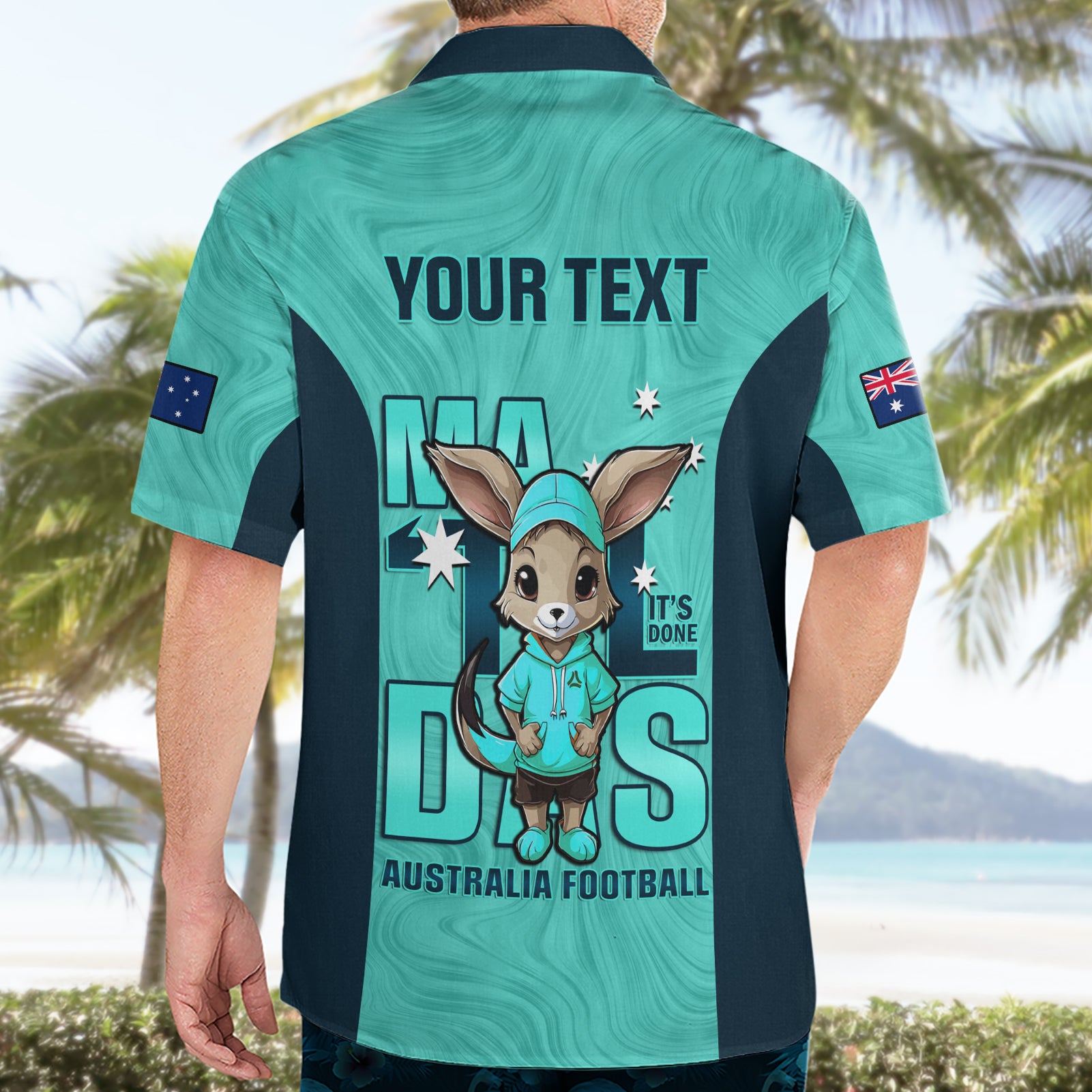 Custom Matildas Hawaiian Shirt Australian Cute Mascot Unique Turquosie Version - Vibe Hoodie Shop