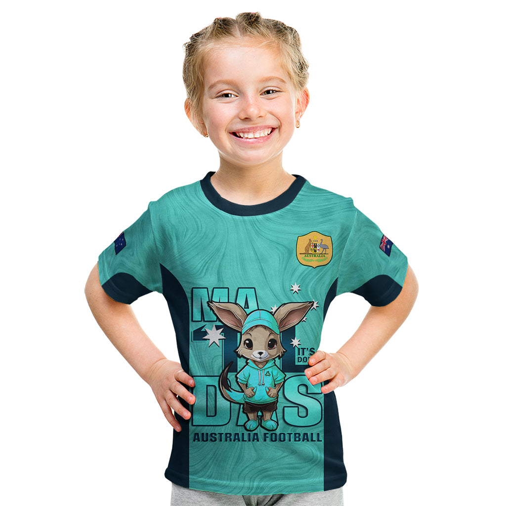 Custom Matildas Kid T Shirt Australian Cute Mascot Unique Turquosie Version - Vibe Hoodie Shop