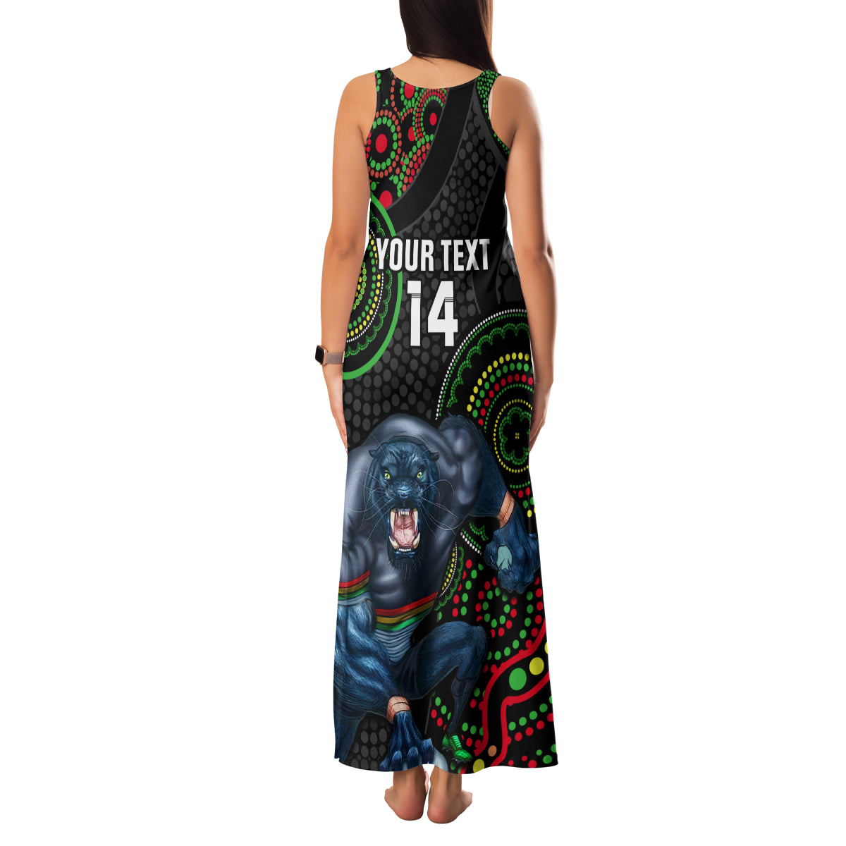 custom-nrl-panthers-family-matching-tank-maxi-dress-and-hawaiian-shirt-indigenous-penrith-dynamic-black-version