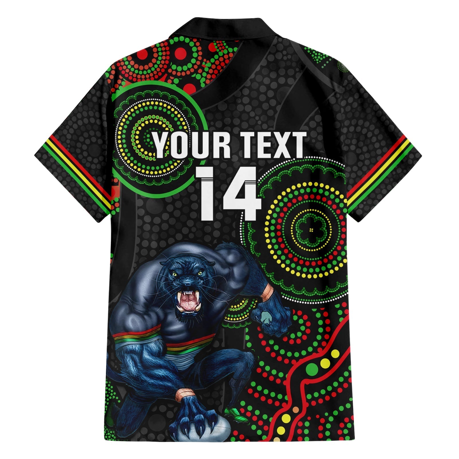 Custom NRL Panthers Hawaiian Shirt Indigenous Penrith Dynamic Black Version - Vibe Hoodie Shop