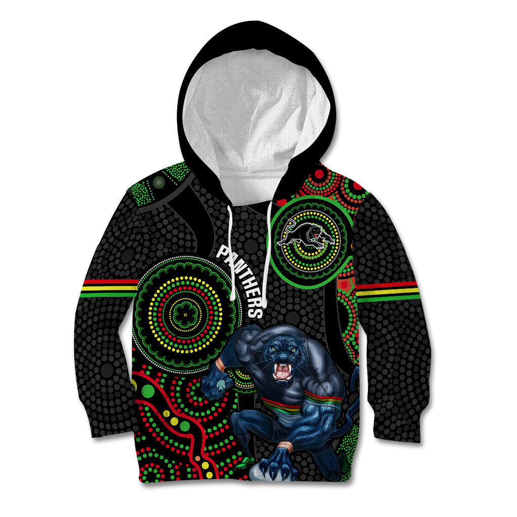 Custom NRL Panthers Kid Hoodie Indigenous Penrith Dynamic Black Version - Vibe Hoodie Shop