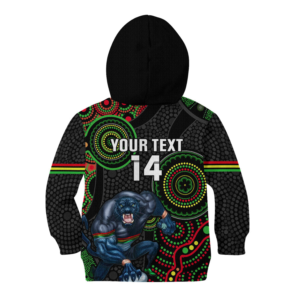 Custom NRL Panthers Kid Hoodie Indigenous Penrith Dynamic Black Version - Vibe Hoodie Shop