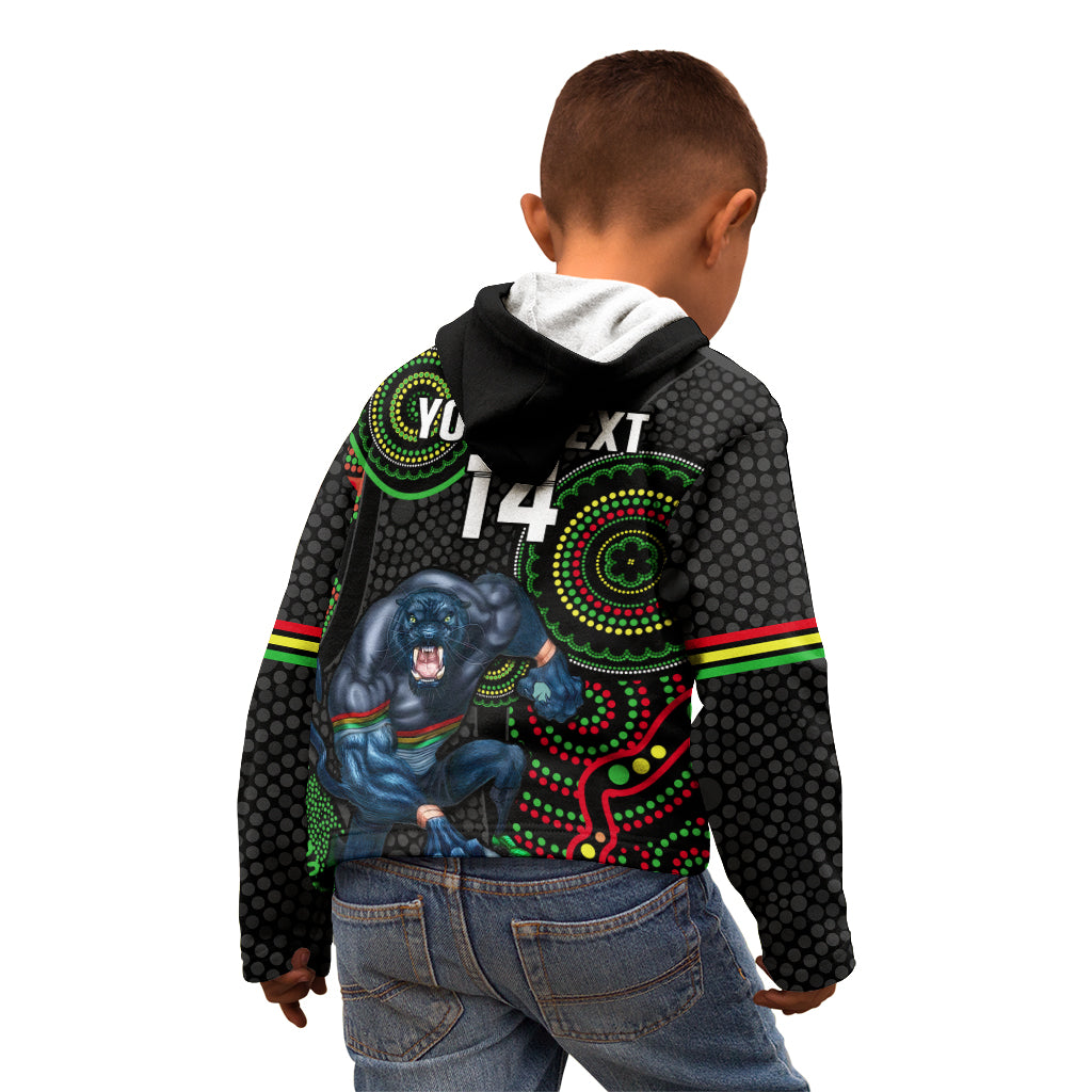 Custom NRL Panthers Kid Hoodie Indigenous Penrith Dynamic Black Version - Vibe Hoodie Shop