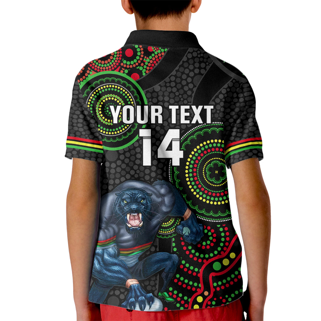 Custom NRL Panthers Kid Polo Shirt Indigenous Penrith Dynamic Black Version - Vibe Hoodie Shop