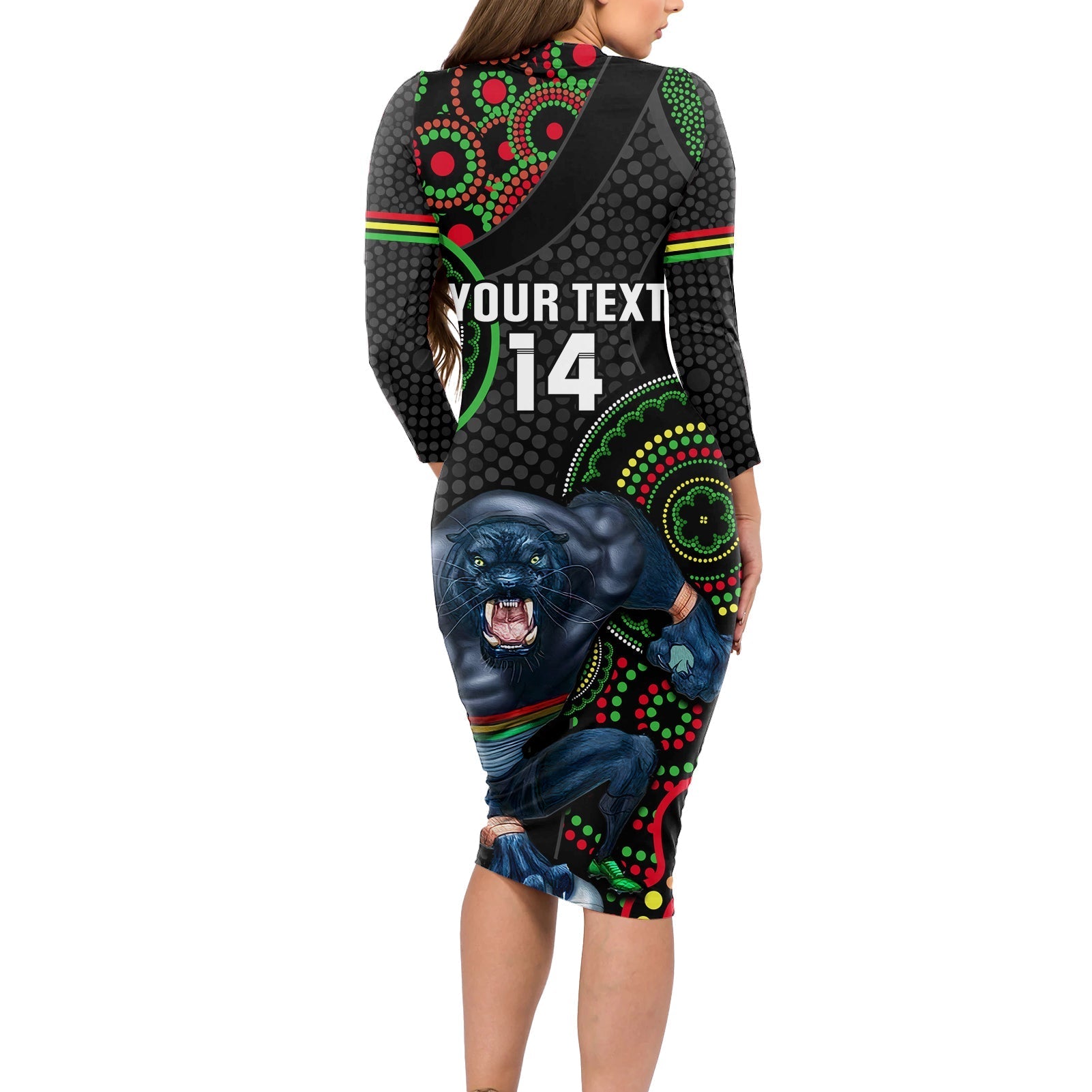 custom-nrl-panthers-long-sleeve-bodycon-dress-indigenous-penrith-dynamic-black-version