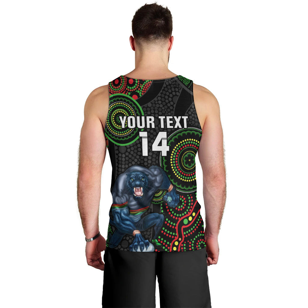 Custom NRL Panthers Men Tank Top Indigenous Penrith Dynamic Black Version - Vibe Hoodie Shop