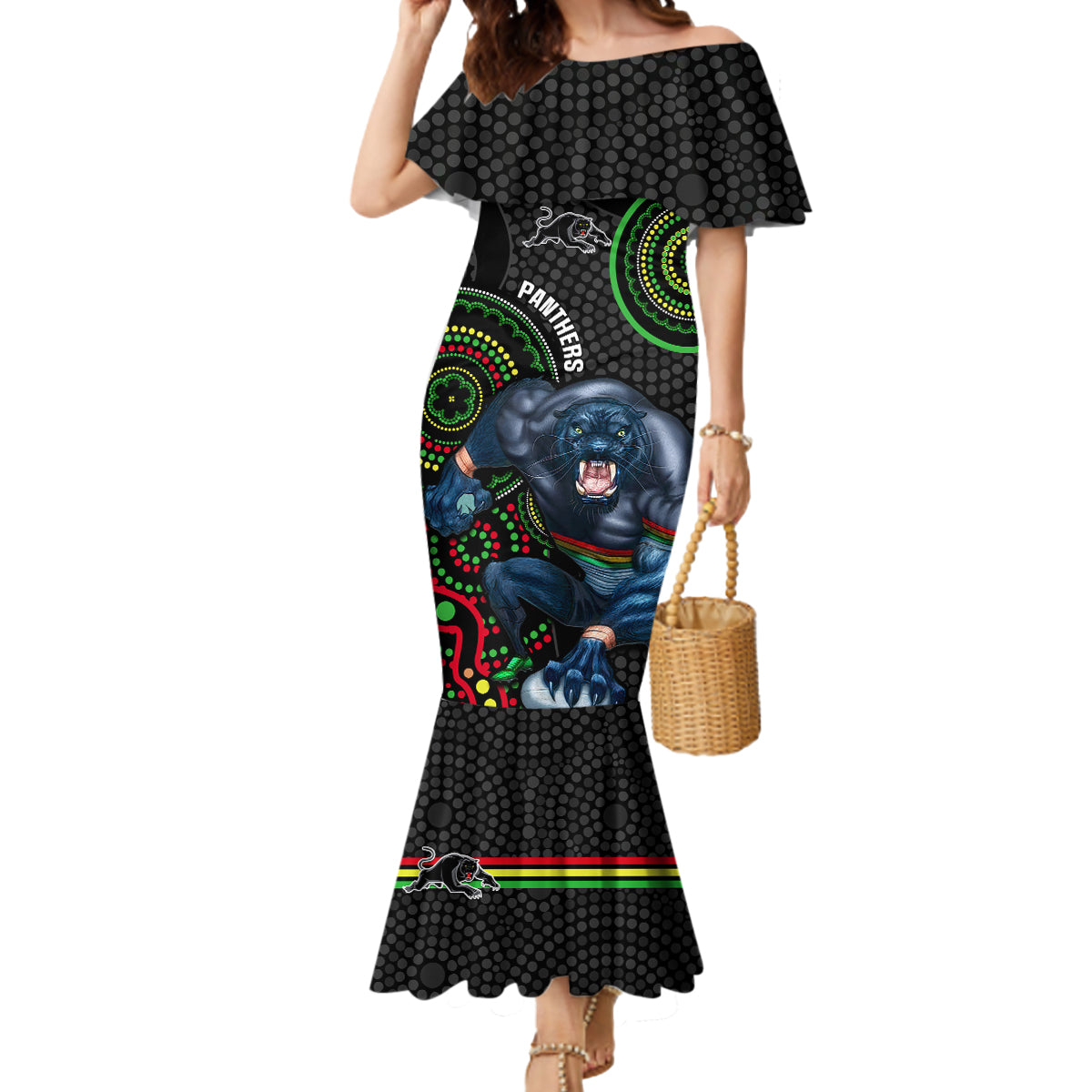custom-nrl-panthers-mermaid-dress-indigenous-penrith-dynamic-black-version