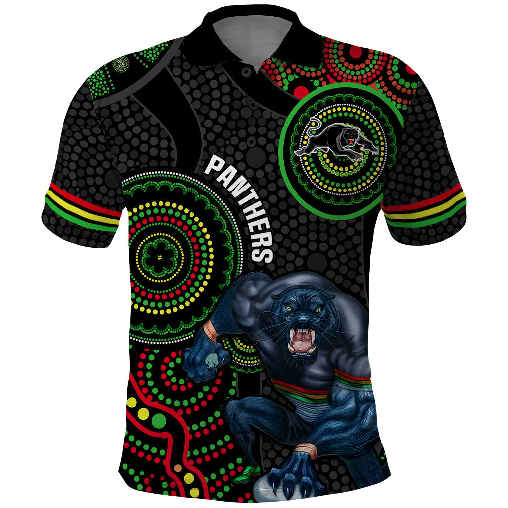 Custom NRL Panthers Polo Shirt Indigenous Penrith Dynamic Black Version - Vibe Hoodie Shop