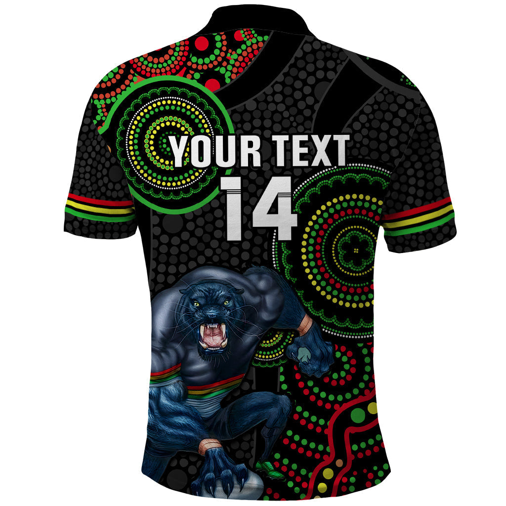 Custom NRL Panthers Polo Shirt Indigenous Penrith Dynamic Black Version - Vibe Hoodie Shop
