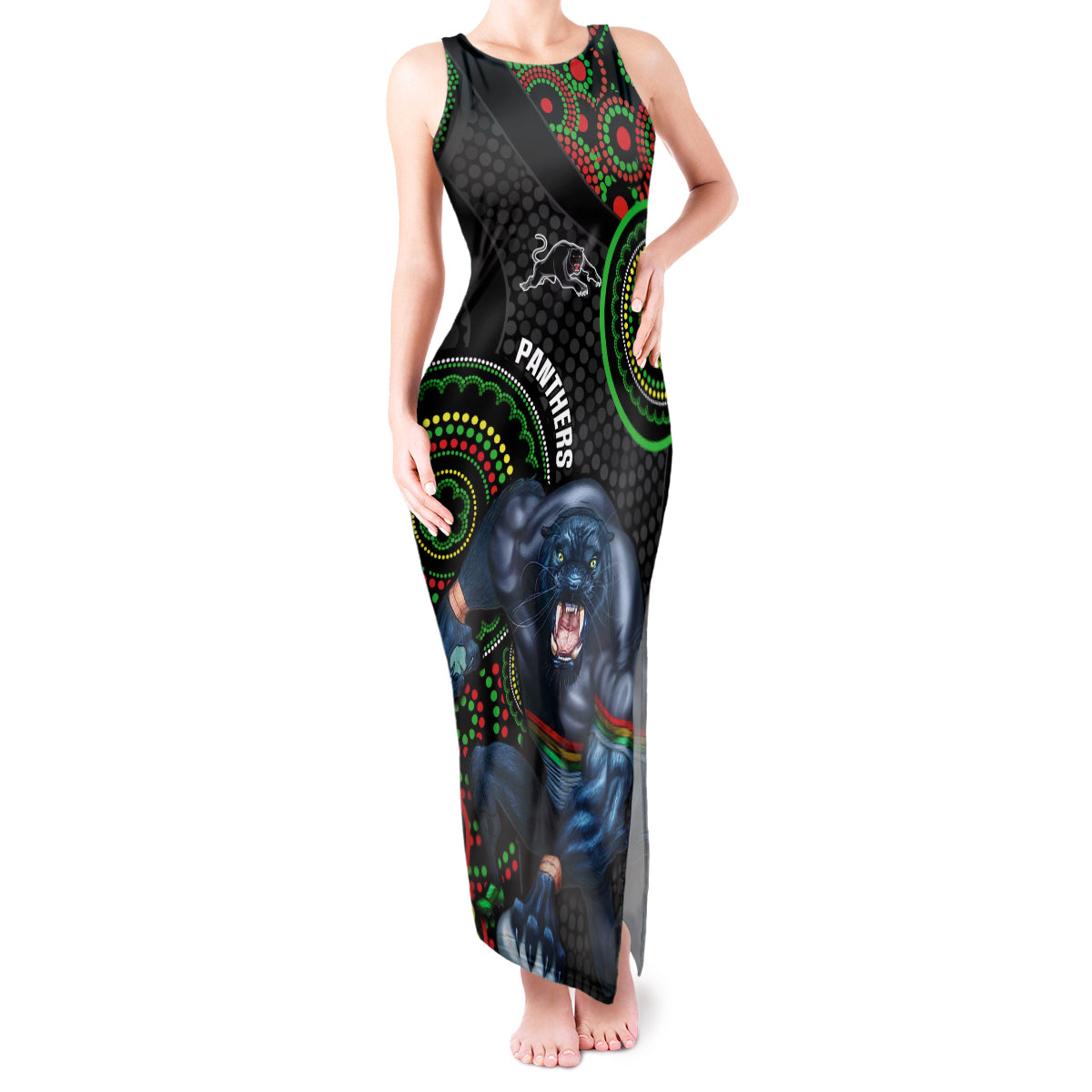 custom-nrl-panthers-tank-maxi-dress-indigenous-penrith-dynamic-black-version