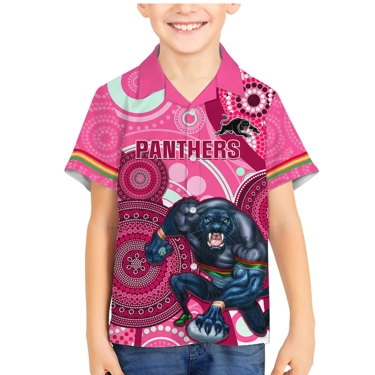 custom-nrl-panthers-family-matching-mermaid-dress-and-hawaiian-shirt-indigenous-penrith-dynamic-pink-version