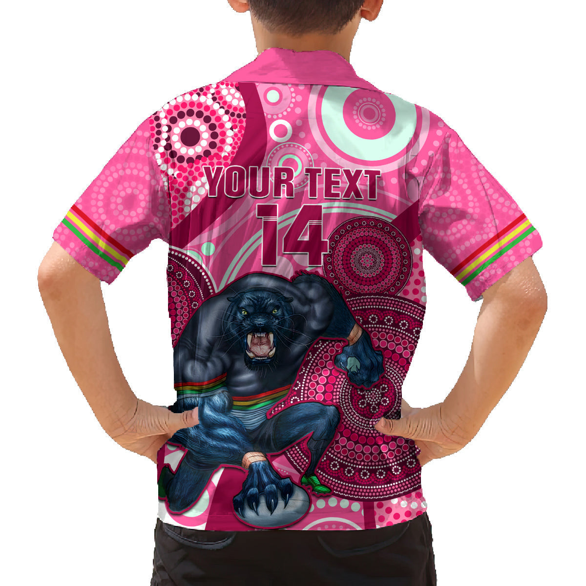 custom-nrl-panthers-family-matching-off-shoulder-maxi-dress-and-hawaiian-shirt-indigenous-penrith-dynamic-pink-version