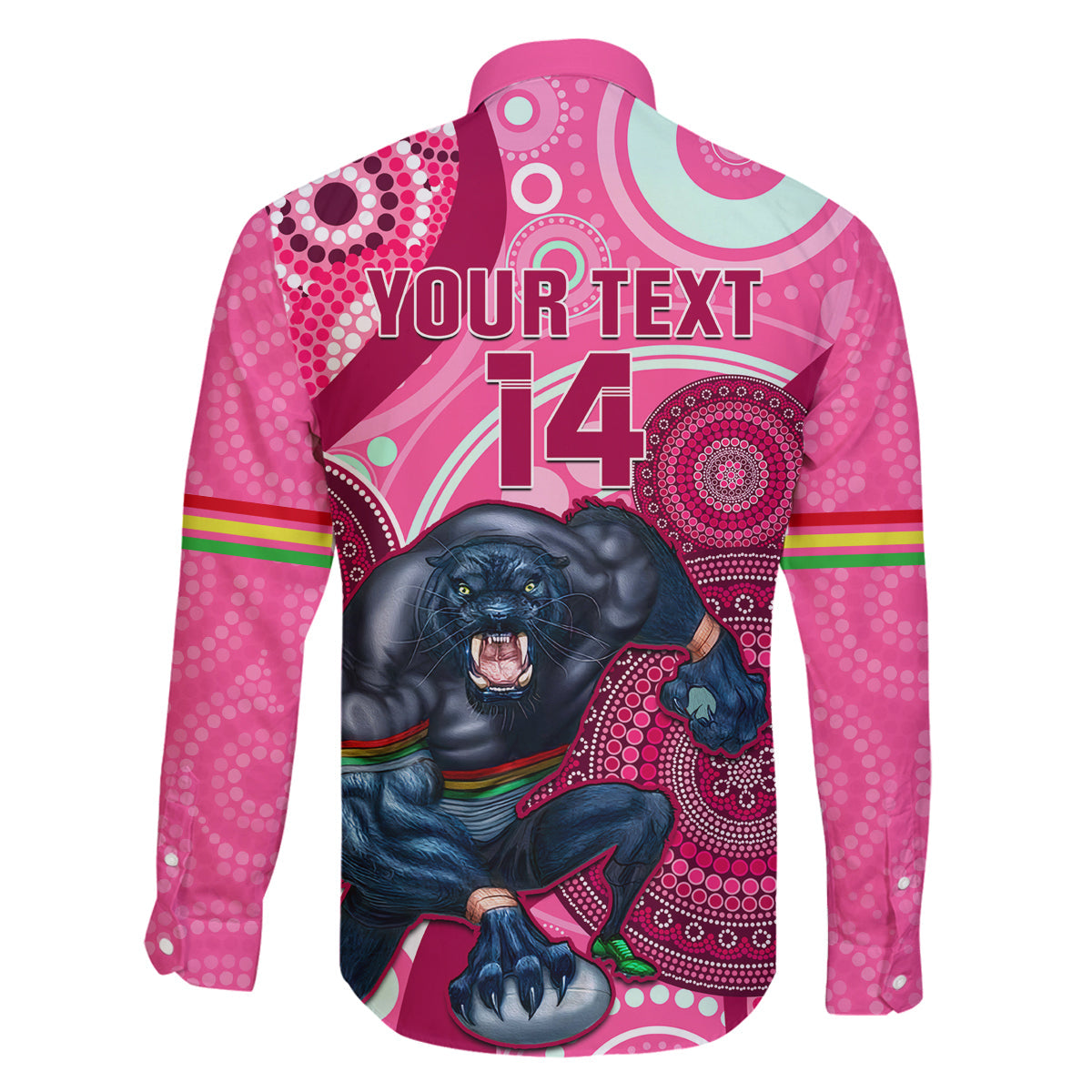 custom-nrl-panthers-family-matching-off-shoulder-short-dress-and-hawaiian-shirt-indigenous-penrith-dynamic-pink-version