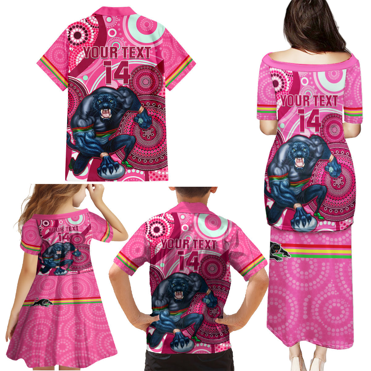 custom-nrl-panthers-family-matching-puletasi-dress-and-hawaiian-shirt-indigenous-penrith-dynamic-pink-version