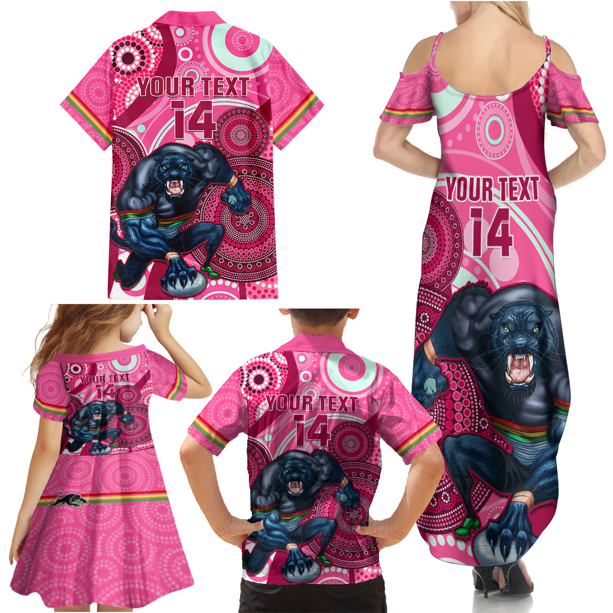 custom-nrl-panthers-family-matching-summer-maxi-dress-and-hawaiian-shirt-indigenous-penrith-dynamic-pink-version