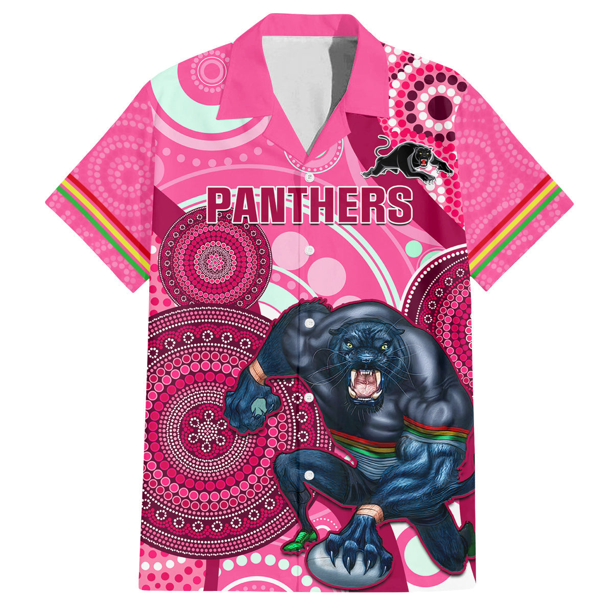 custom-nrl-panthers-family-matching-summer-maxi-dress-and-hawaiian-shirt-indigenous-penrith-dynamic-pink-version