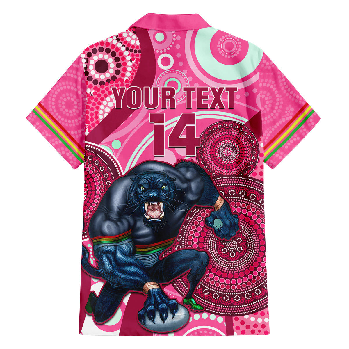 custom-nrl-panthers-family-matching-tank-maxi-dress-and-hawaiian-shirt-indigenous-penrith-dynamic-pink-version