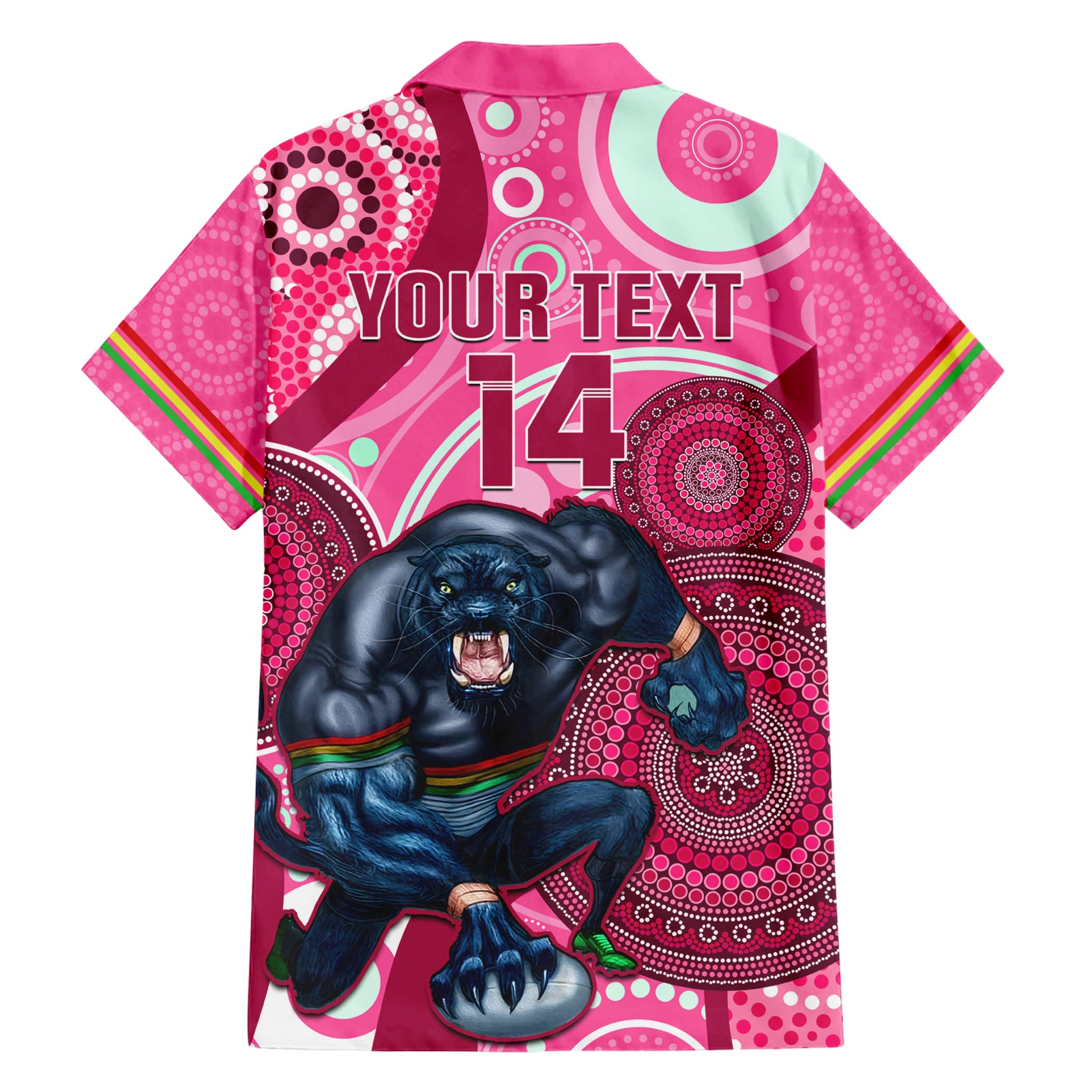Custom NRL Panthers Hawaiian Shirt Indigenous Penrith Dynamic Pink Version - Vibe Hoodie Shop