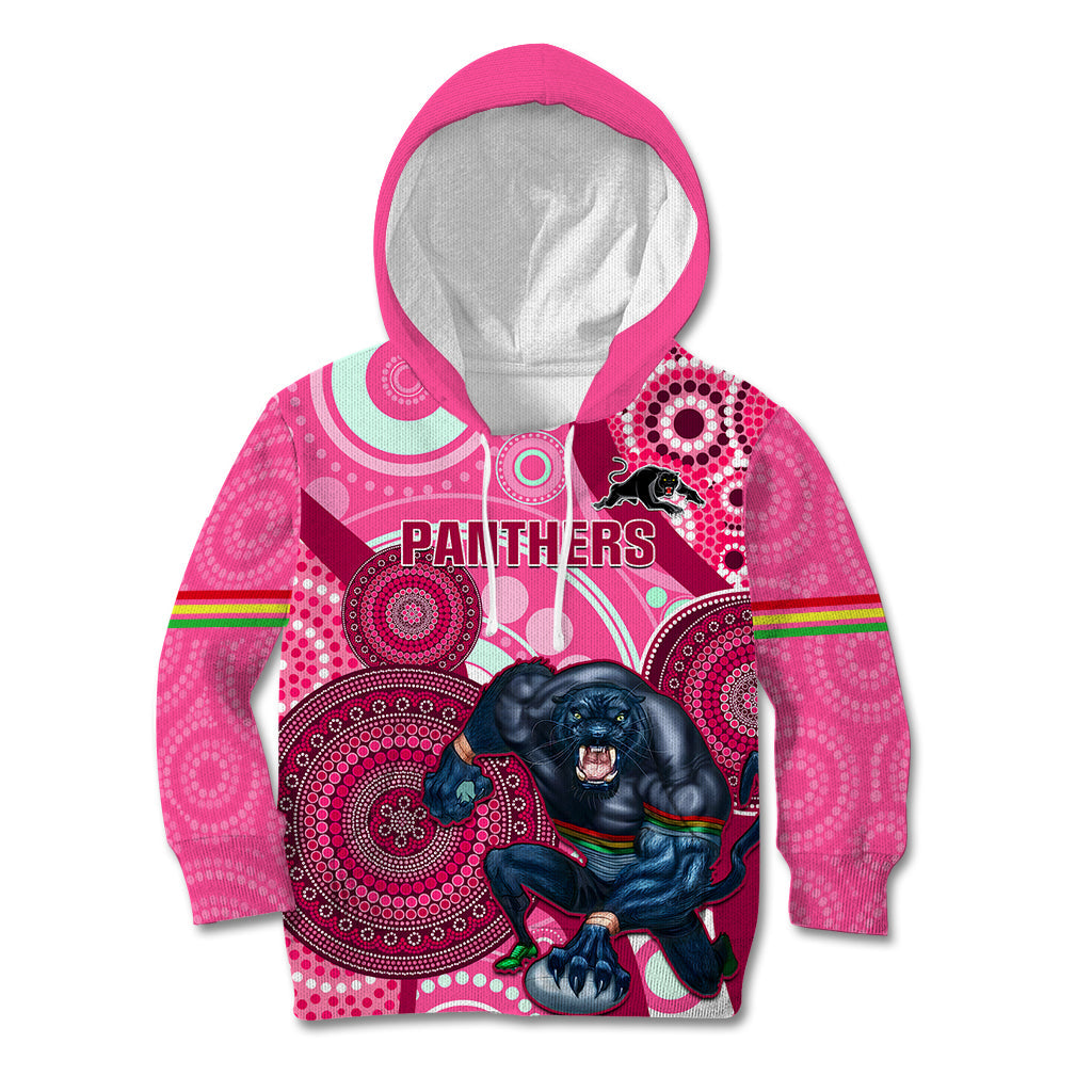 Custom NRL Panthers Kid Hoodie Indigenous Penrith Dynamic Pink Version - Vibe Hoodie Shop