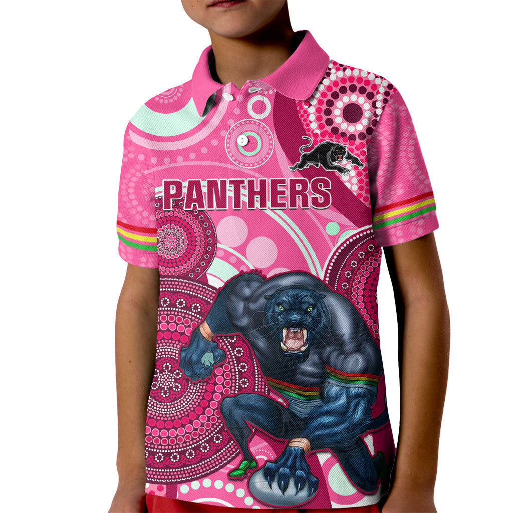 Custom NRL Panthers Kid Polo Shirt Indigenous Penrith Dynamic Pink Version - Vibe Hoodie Shop