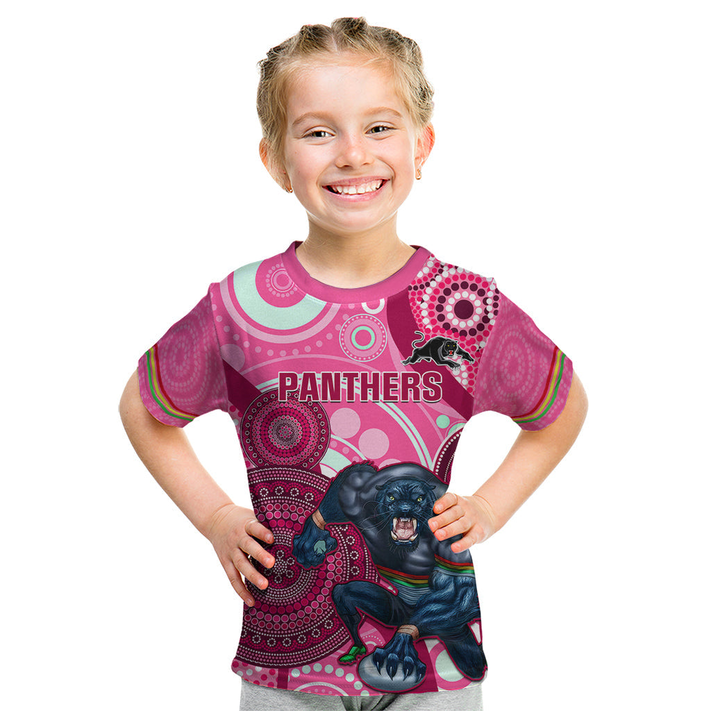 Custom NRL Panthers Kid T Shirt Indigenous Penrith Dynamic Pink Version - Vibe Hoodie Shop