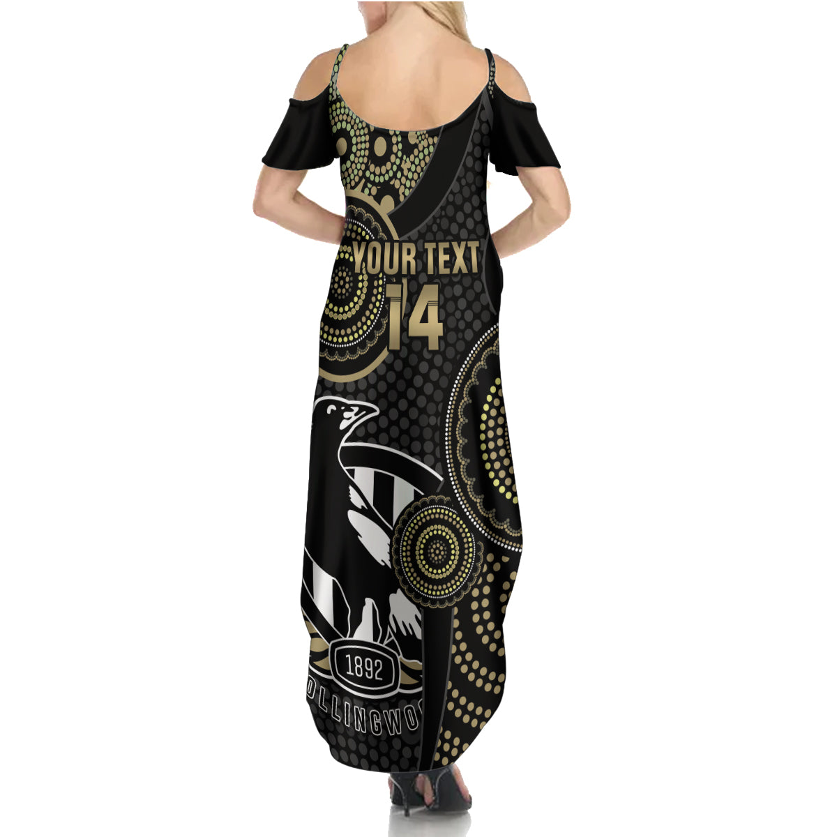 custom-afl-collingwood-family-matching-summer-maxi-dress-and-hawaiian-shirt-indigenous-magpies-dynamic-version