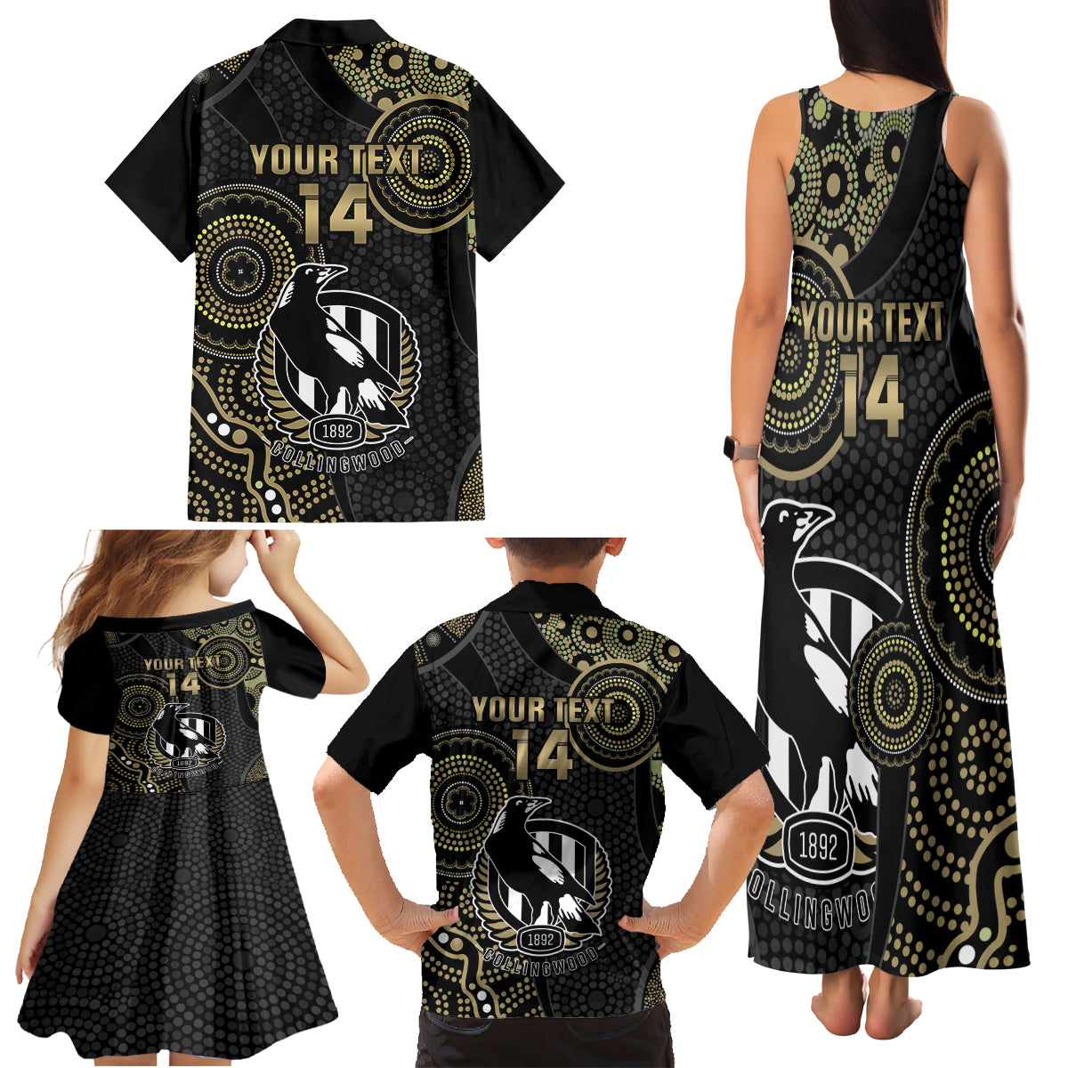 custom-afl-collingwood-family-matching-tank-maxi-dress-and-hawaiian-shirt-indigenous-magpies-dynamic-version