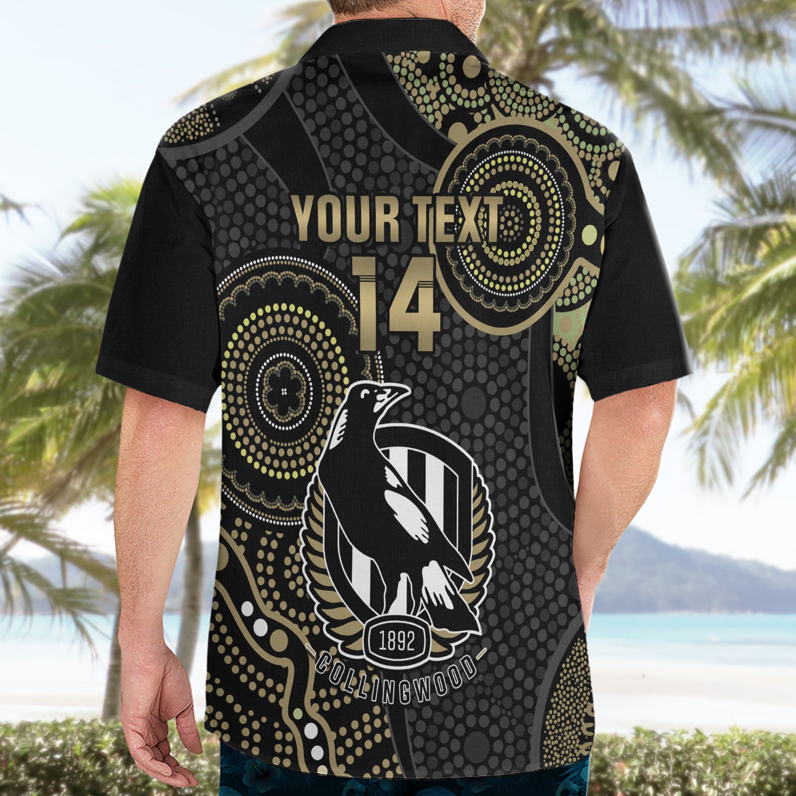 Custom AFL Collingwood Hawaiian Shirt Indigenous Magpies Dynamic Version - Vibe Hoodie Shop