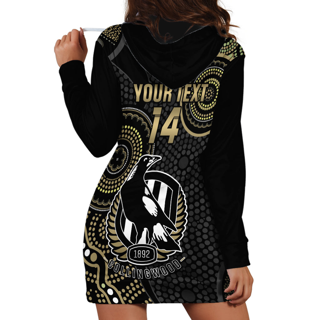 Custom AFL Collingwood Hoodie Dress Indigenous Magpies Dynamic Version - Vibe Hoodie Shop