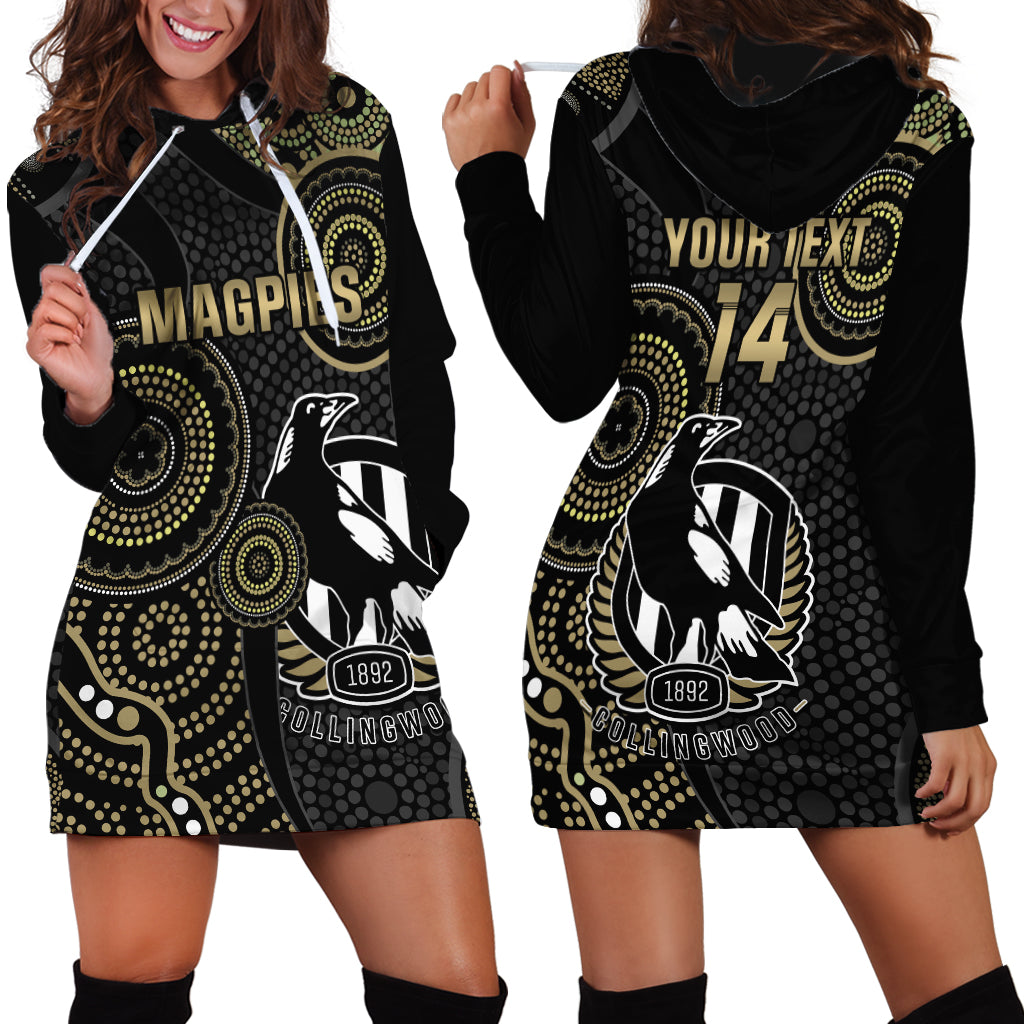 Custom AFL Collingwood Hoodie Dress Indigenous Magpies Dynamic Version - Vibe Hoodie Shop