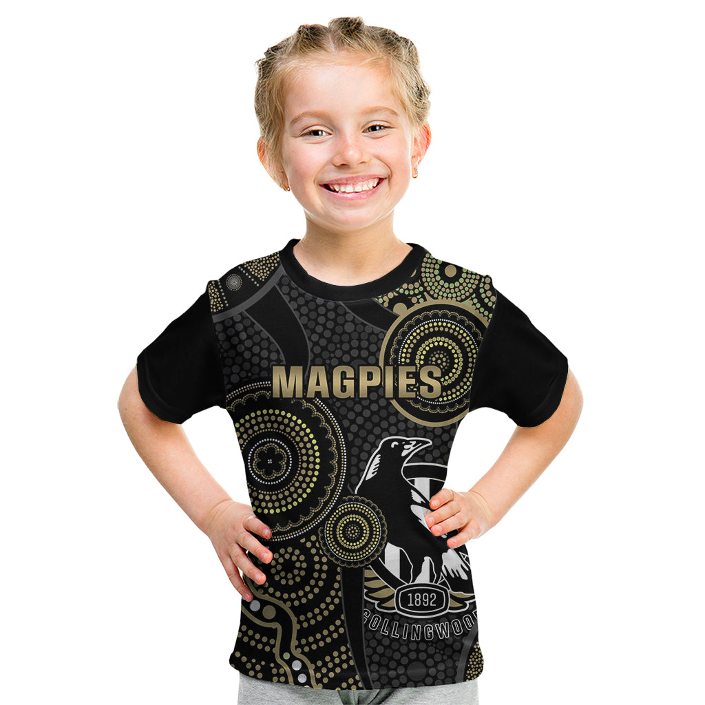 Custom AFL Collingwood Kid T Shirt Indigenous Magpies Dynamic Version - Vibe Hoodie Shop