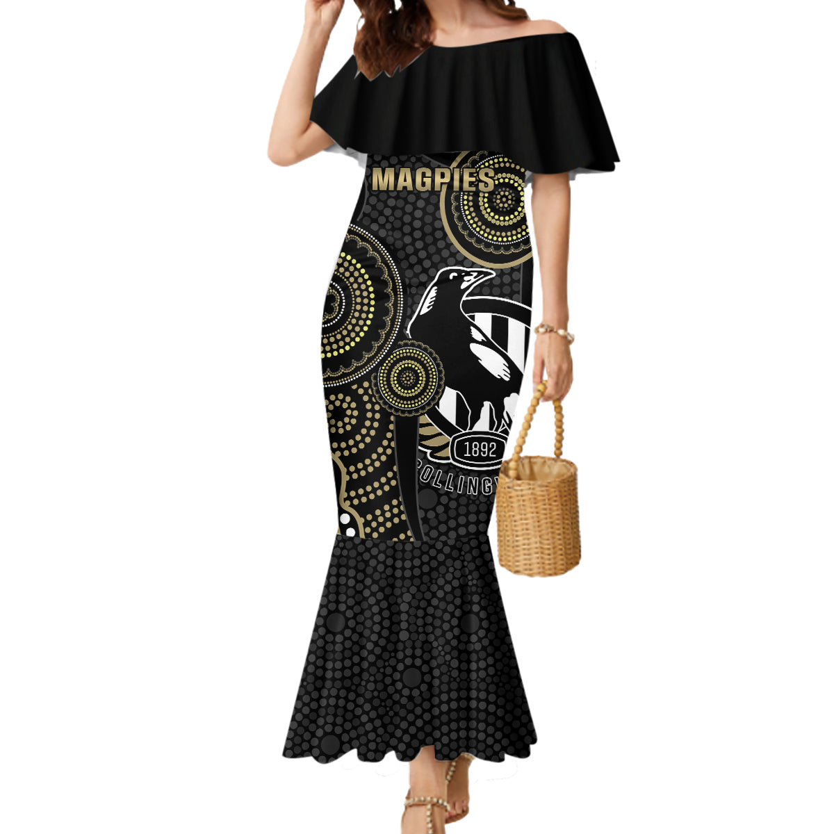 custom-afl-collingwood-mermaid-dress-indigenous-magpies-dynamic-version