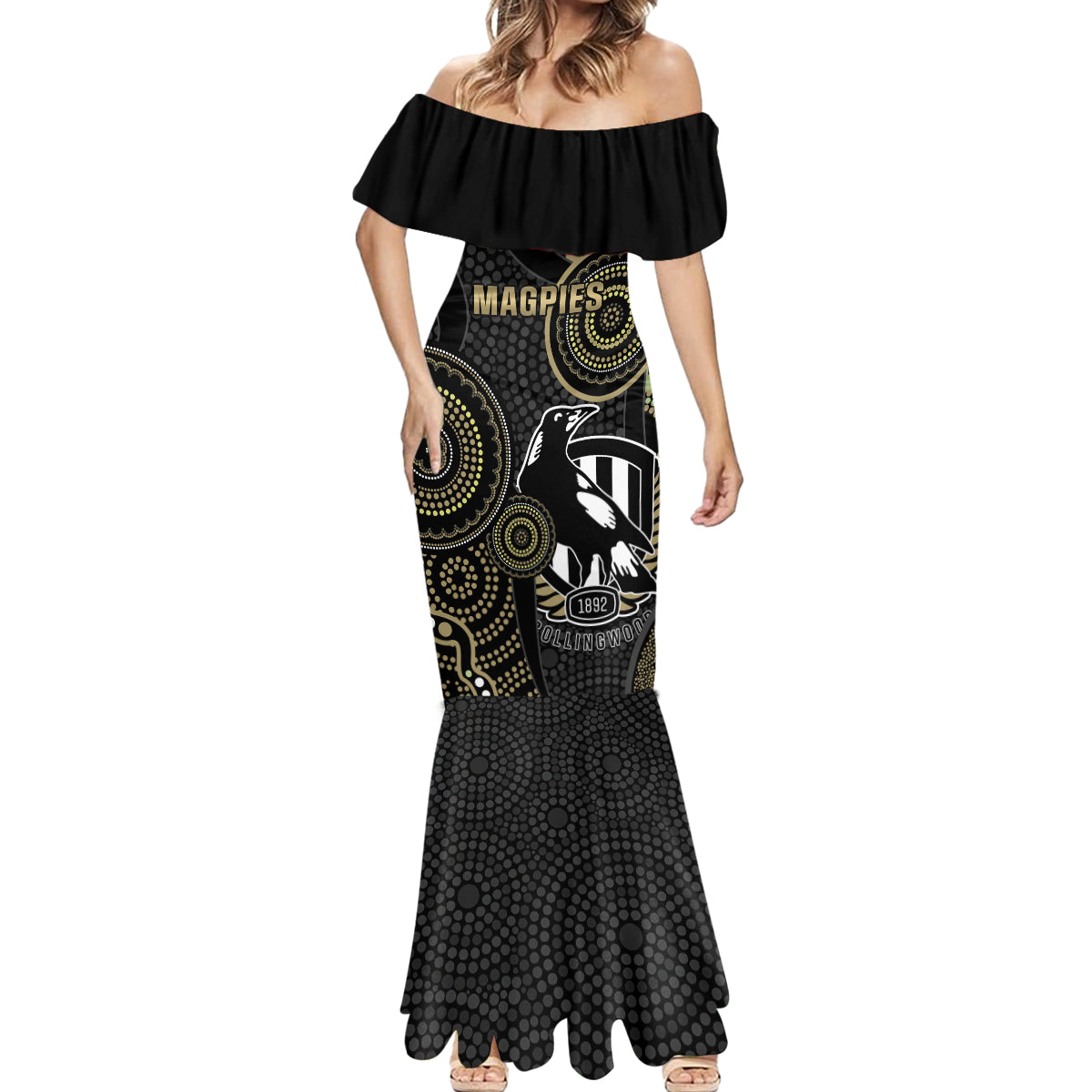 custom-afl-collingwood-mermaid-dress-indigenous-magpies-dynamic-version