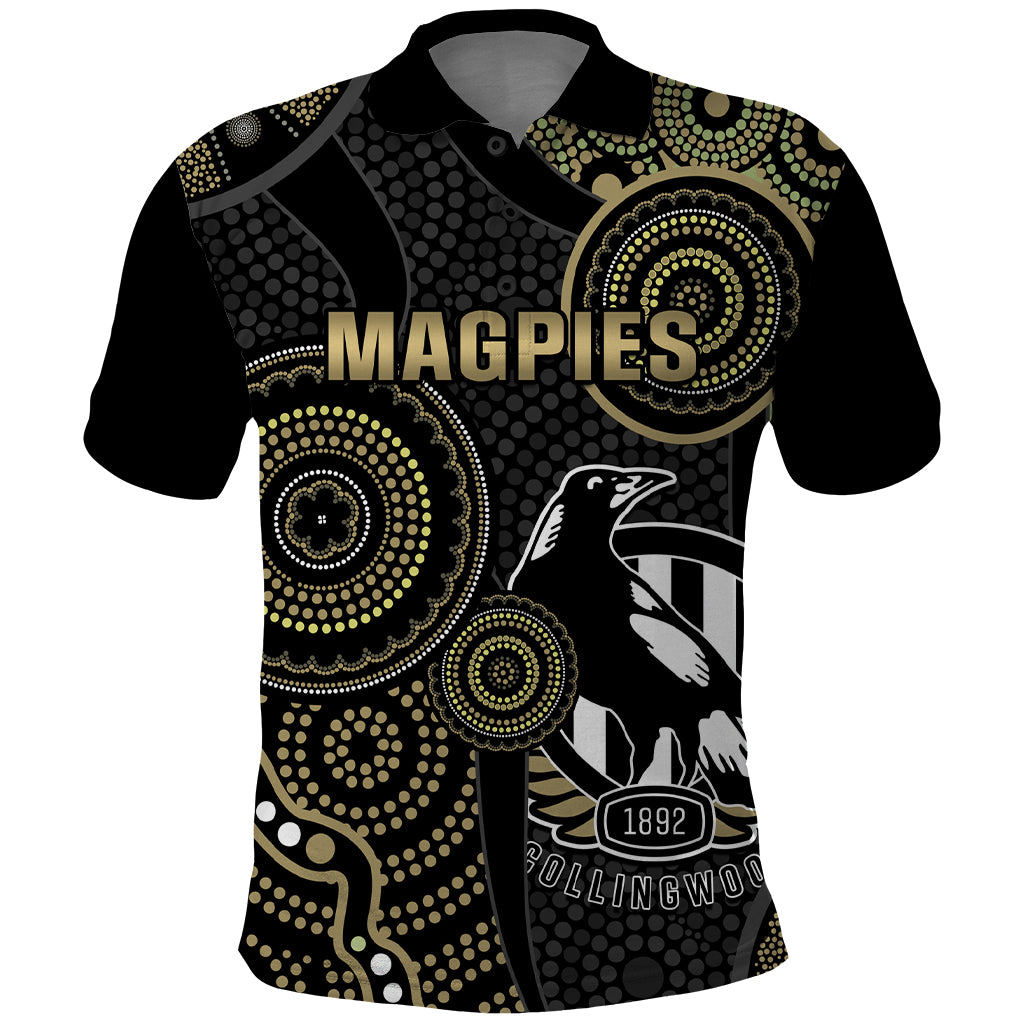 Custom AFL Collingwood Polo Shirt Indigenous Magpies Dynamic Version - Vibe Hoodie Shop