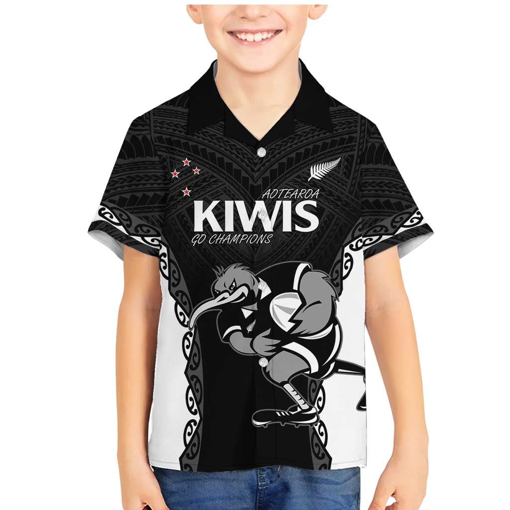 Aotearoa Rugby Custom Family Matching Mermaid Dress and Hawaiian Shirt Maori Kiwi - Mascot Style
