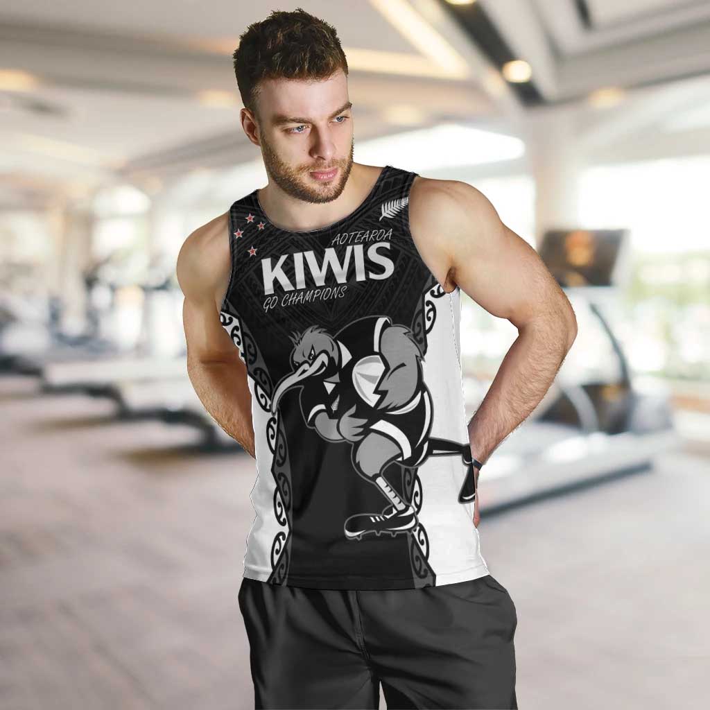Aotearoa Rugby Custom Men Tank Top Maori Kiwi - Mascot Style - Vibe Hoodie Shop