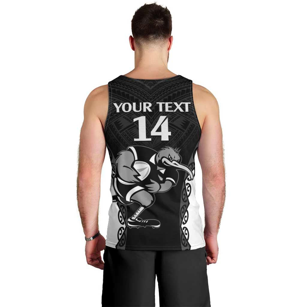 Aotearoa Rugby Custom Men Tank Top Maori Kiwi - Mascot Style - Vibe Hoodie Shop