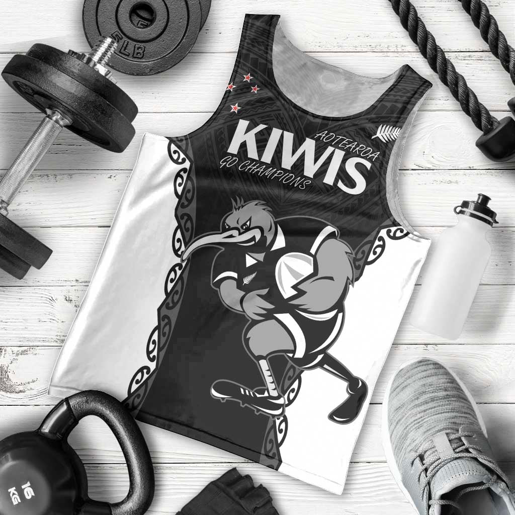Aotearoa Rugby Custom Men Tank Top Maori Kiwi - Mascot Style - Vibe Hoodie Shop