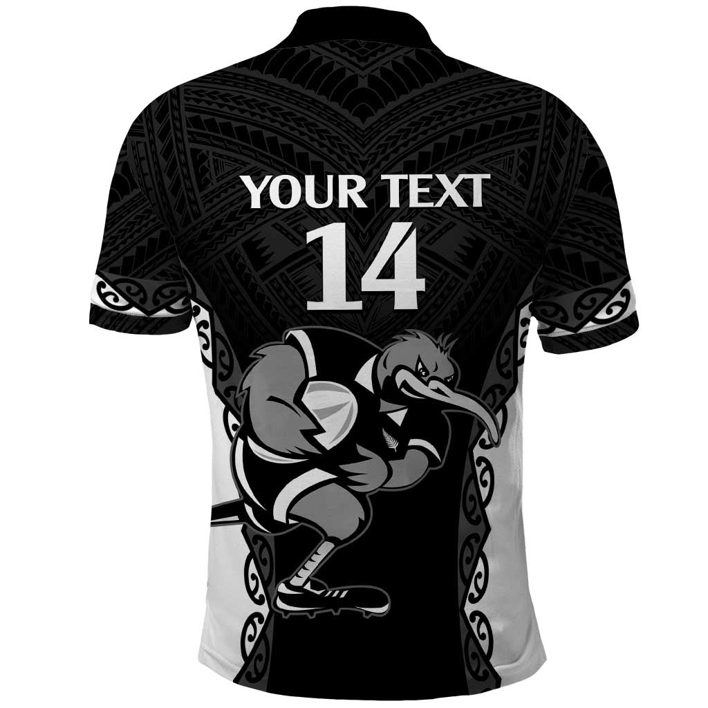 Aotearoa Rugby Custom Polo Shirt Maori Kiwi - Mascot Style - Vibe Hoodie Shop