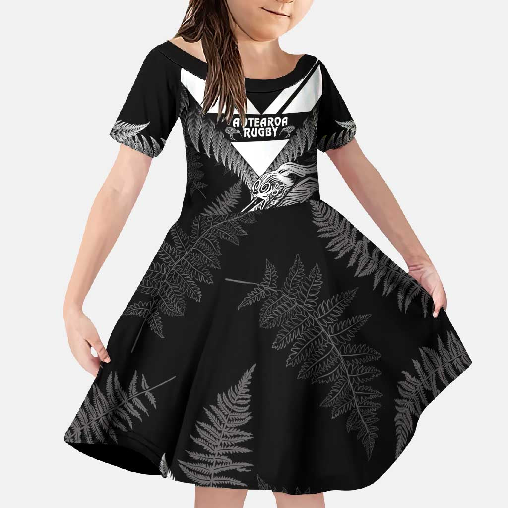 Aotearoa Silver Fern Rugby Custom Family Matching Mermaid Dress and Hawaiian Shirt 2024 Go Kiwi