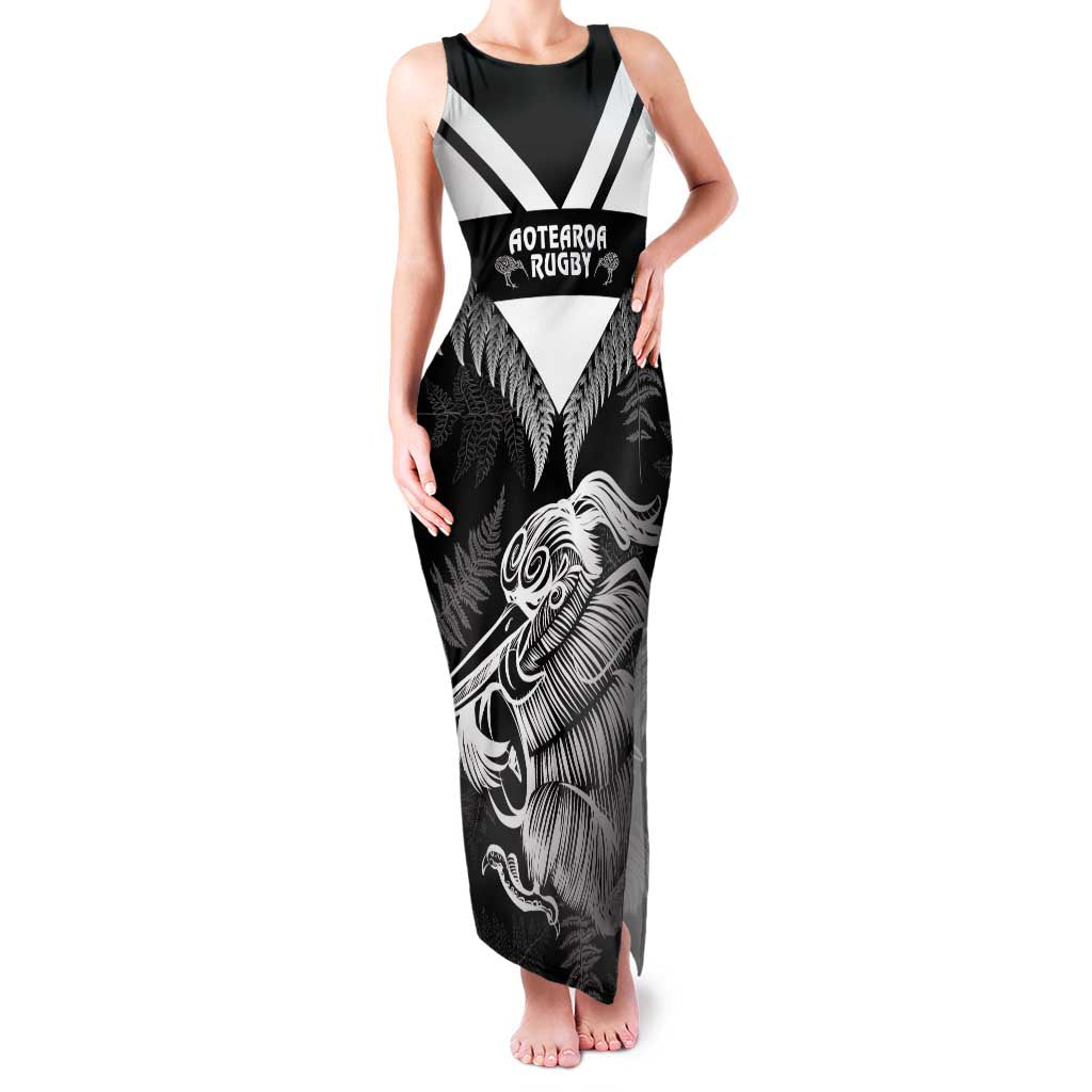 Aotearoa Silver Fern Rugby Custom Family Matching Tank Maxi Dress and Hawaiian Shirt 2024 Go Kiwi