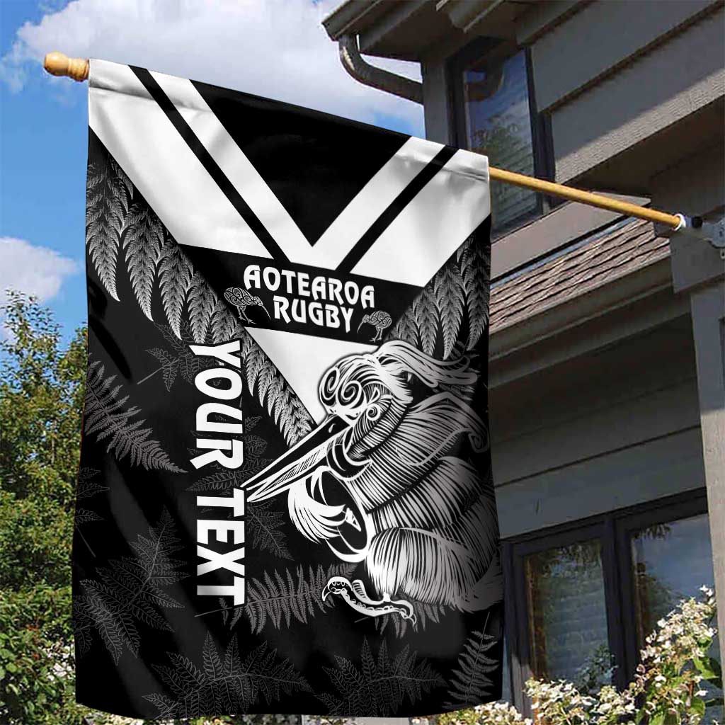 Aotearoa Silver Fern Rugby Custom Garden Flag 2024 Go Kiwi - Vibe Hoodie Shop