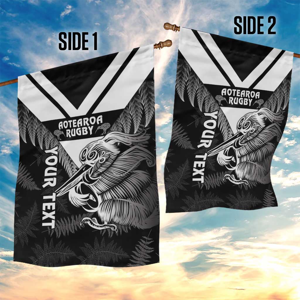 Aotearoa Silver Fern Rugby Custom Garden Flag 2024 Go Kiwi - Vibe Hoodie Shop