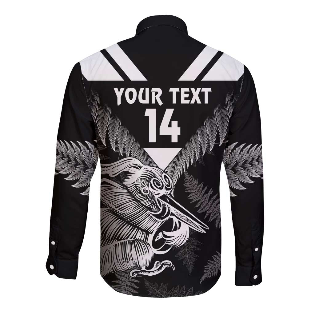 Aotearoa Silver Fern Rugby Custom Long Sleeve Button Shirt 2024 Go Kiwi - Vibe Hoodie Shop