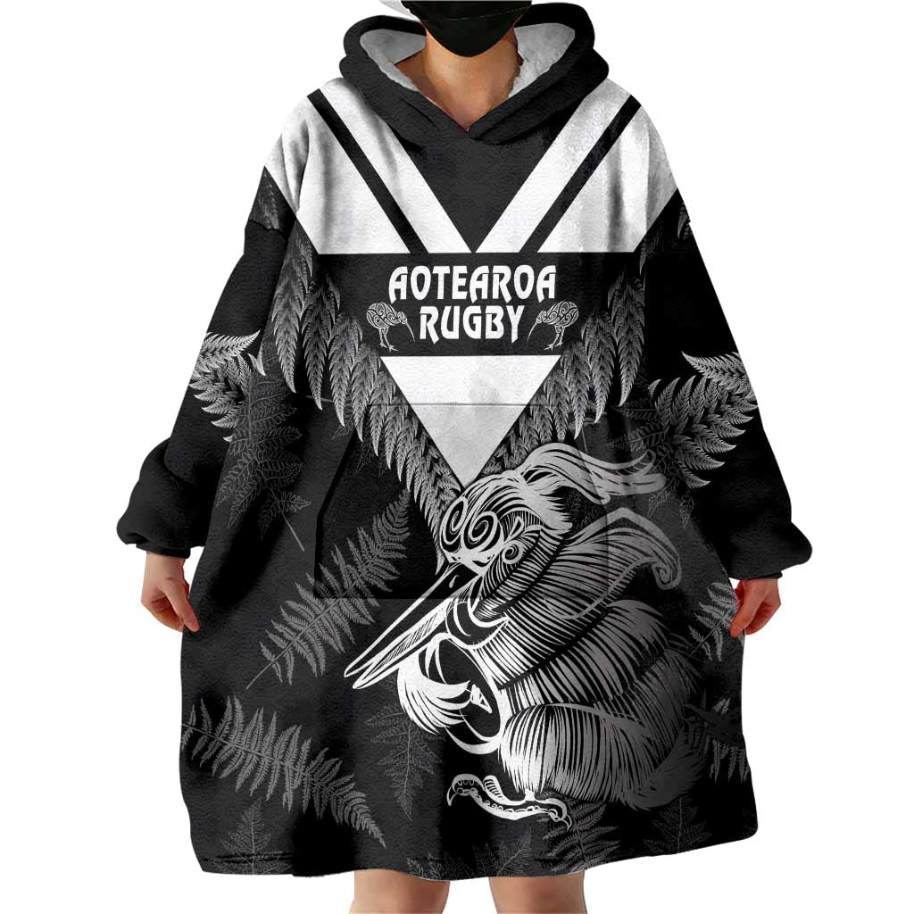 Aotearoa Silver Fern Rugby Custom Wearable Blanket Hoodie 2024 Go Kiwi - Vibe Hoodie Shop