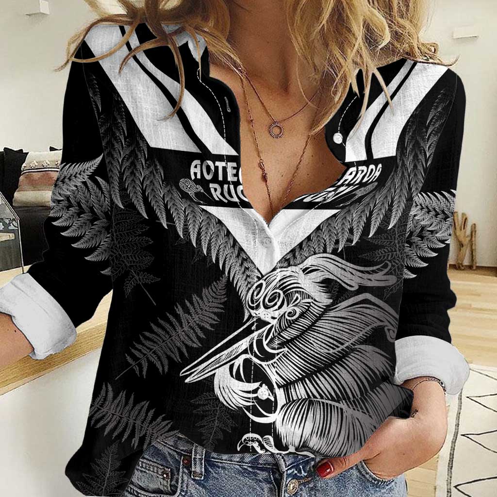 Aotearoa Silver Fern Rugby Custom Women Casual Shirt 2024 Go Kiwi - Vibe Hoodie Shop