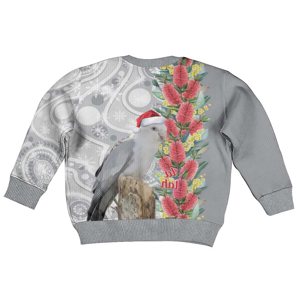 Blue Galah Mutation Christmas Australia Kid Ugly Christmas Sweater Falalalala Galalah Bottlebrush Grey Aboriginal Art - Vibe Hoodie