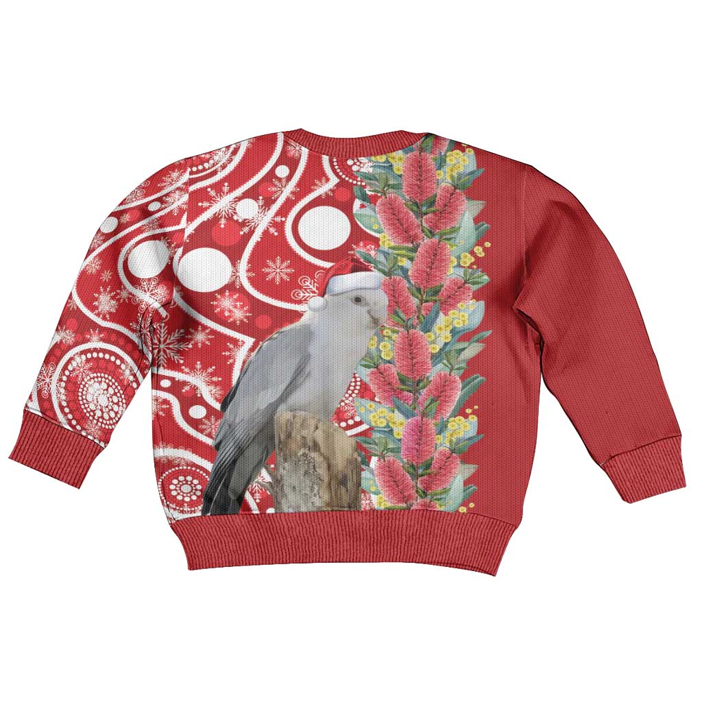 Blue Galah Mutation Christmas Australia Kid Ugly Christmas Sweater Falalalala Galalah Bottlebrush Red Aboriginal Art - Vibe Hoodie